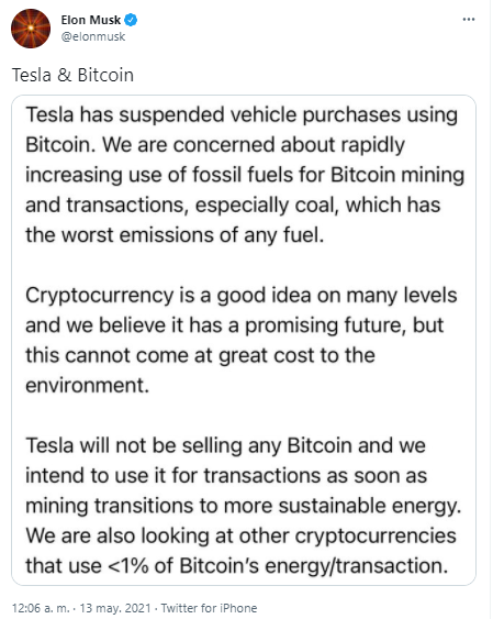 Elon Musk ataca Bitcoin