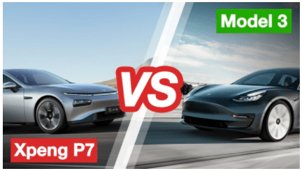 Comparativa Xpeng P7 y Tesla Model 3