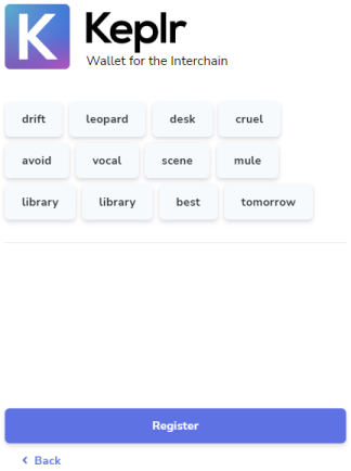 12 palabras Keplr wallet