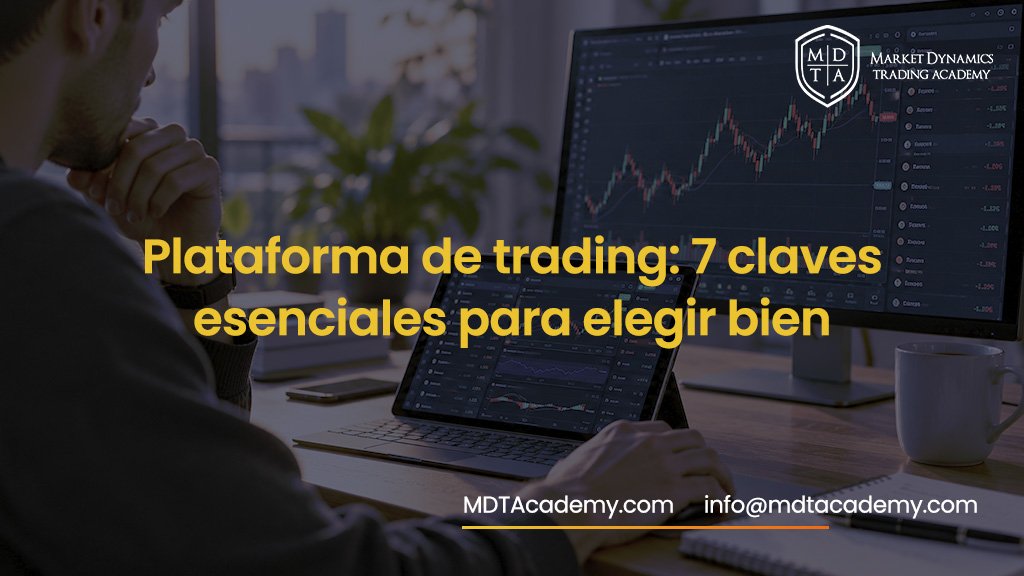 Plataforma de trading utilizada por un trader para analizar gráficos y gestionar sus operaciones en los mercados financieros.